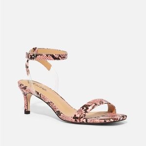 Say The Word Kitten Heel in Coral Snake Size 7